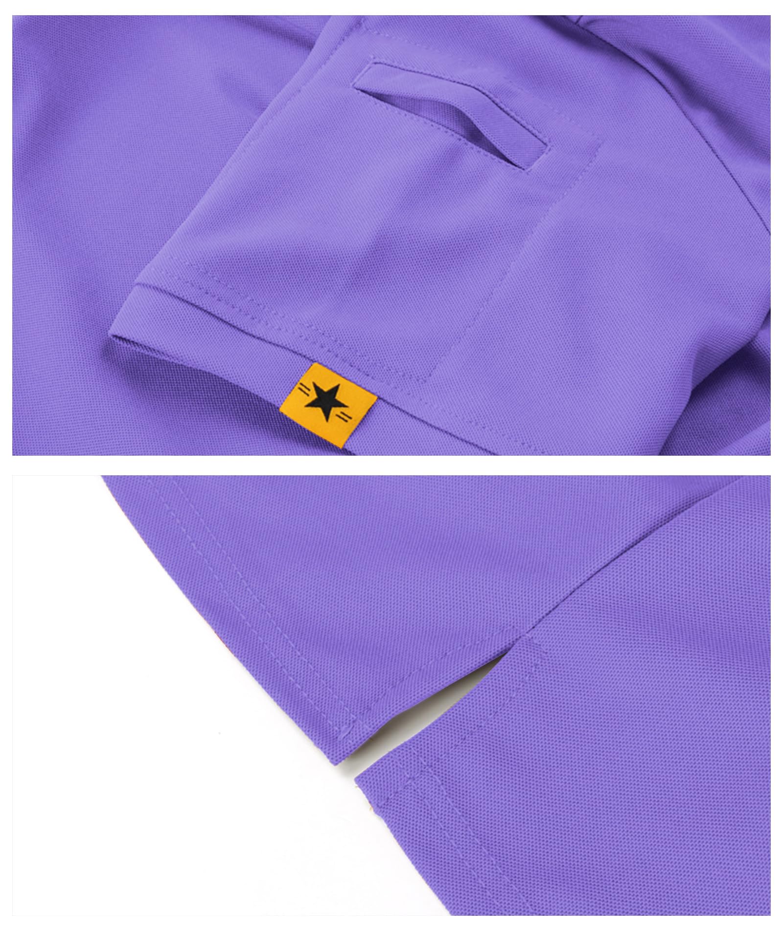 Męska koszulka polo golfowa z krótkim rękawem taktyczne koszulki na co dzień tenis T-shirt, Fioletowy, XL