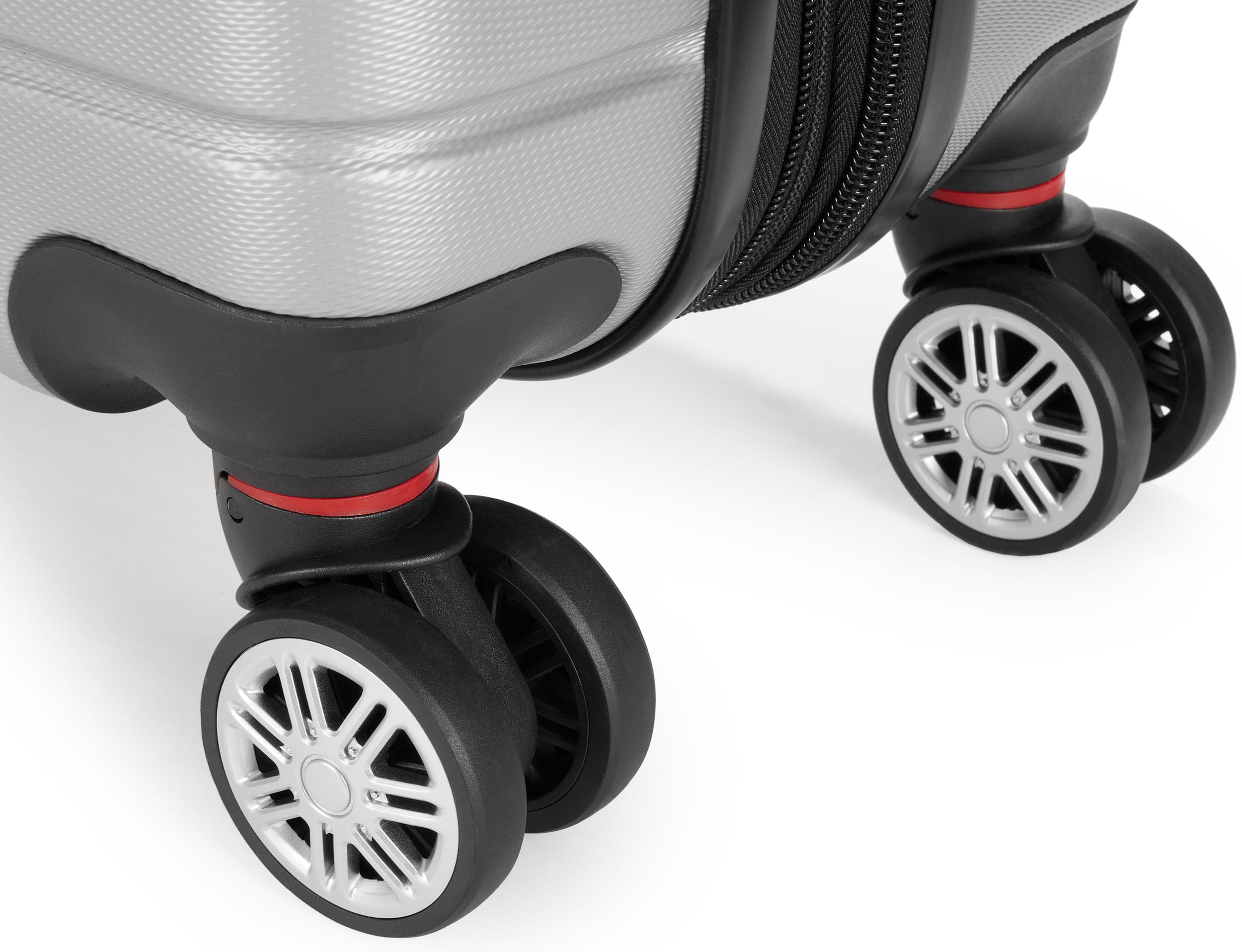 BRUBAKER Equipaje de Mano Maleta Rígida Miami - Maleta de Viaje Expandible con Cerradura de Combinación, 4 Ruedas y Asas Confortables - Maleta Trolley ABS 37 x 56 x 24,5 cm (M - Plateada)