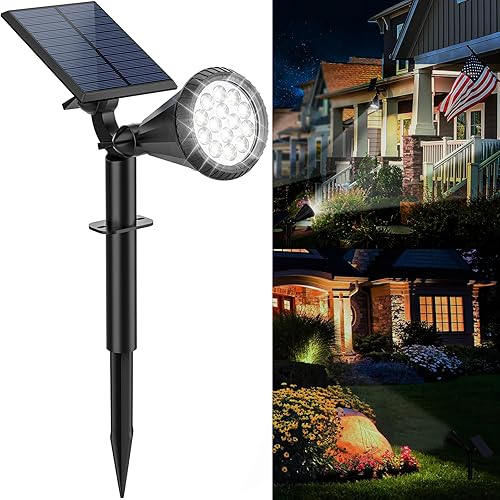 Miniatura 1 de Katipeal Luces solares con sensor de movimiento para exteriores, 10 unidades158 LED3 modos Luces superbrillantes para valla con impermeabilidad
