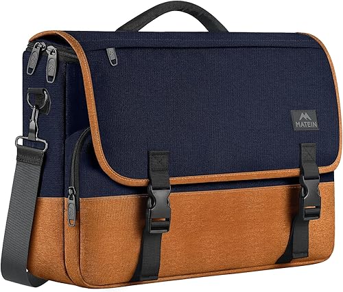 Miniatura 36 de MATEIN Bolsa tipo mensajero para hombres, mochila escolar para adolescentes, ligera de 17.3 pulgadas, maletín para laptop grande, bolsa cruzada