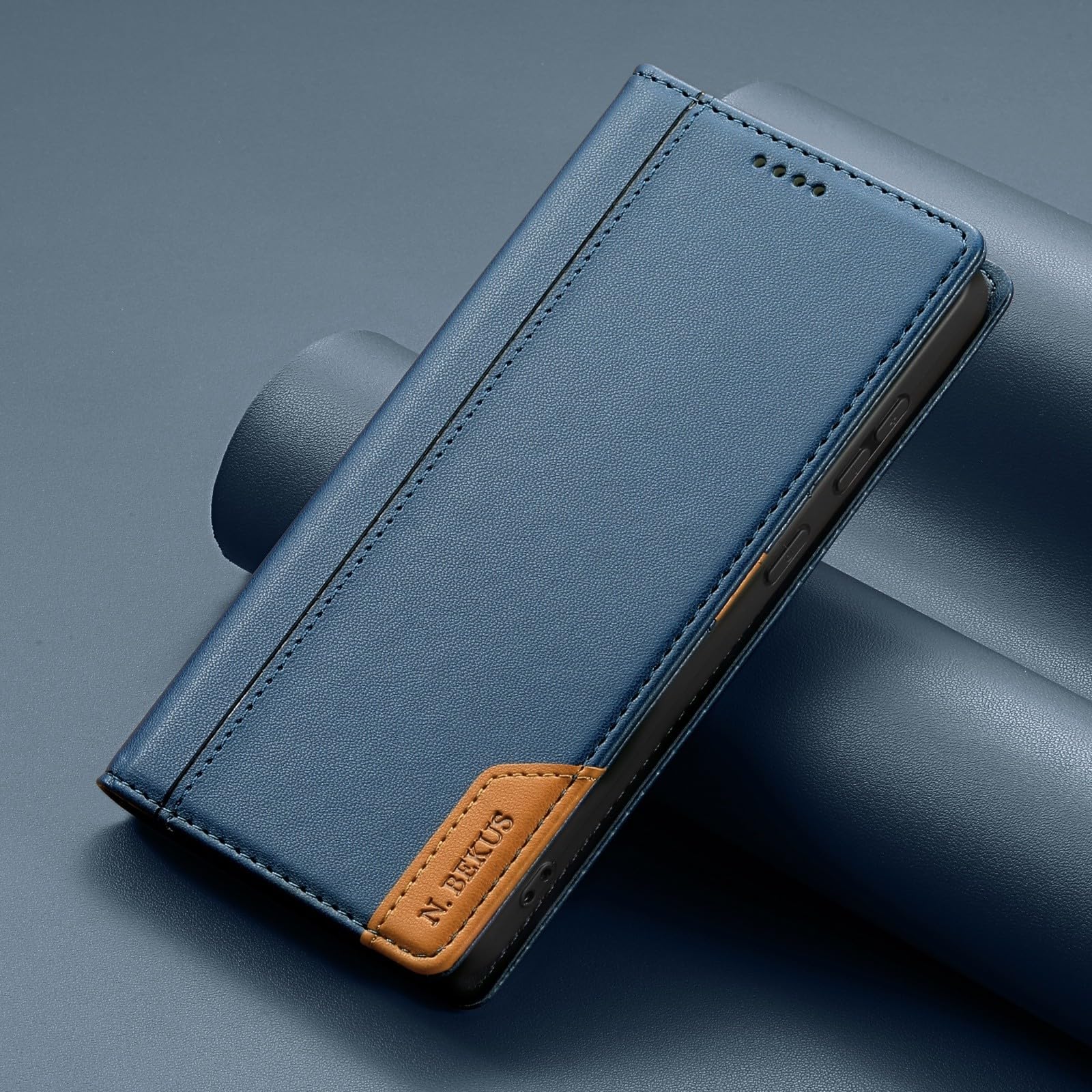 Generic Étui compatible avec Xiaomi Redmi A3 Pro / A4 5G (couleur : bleu) Portefeuille en cuir avec fente pour carte à rabat magnétique