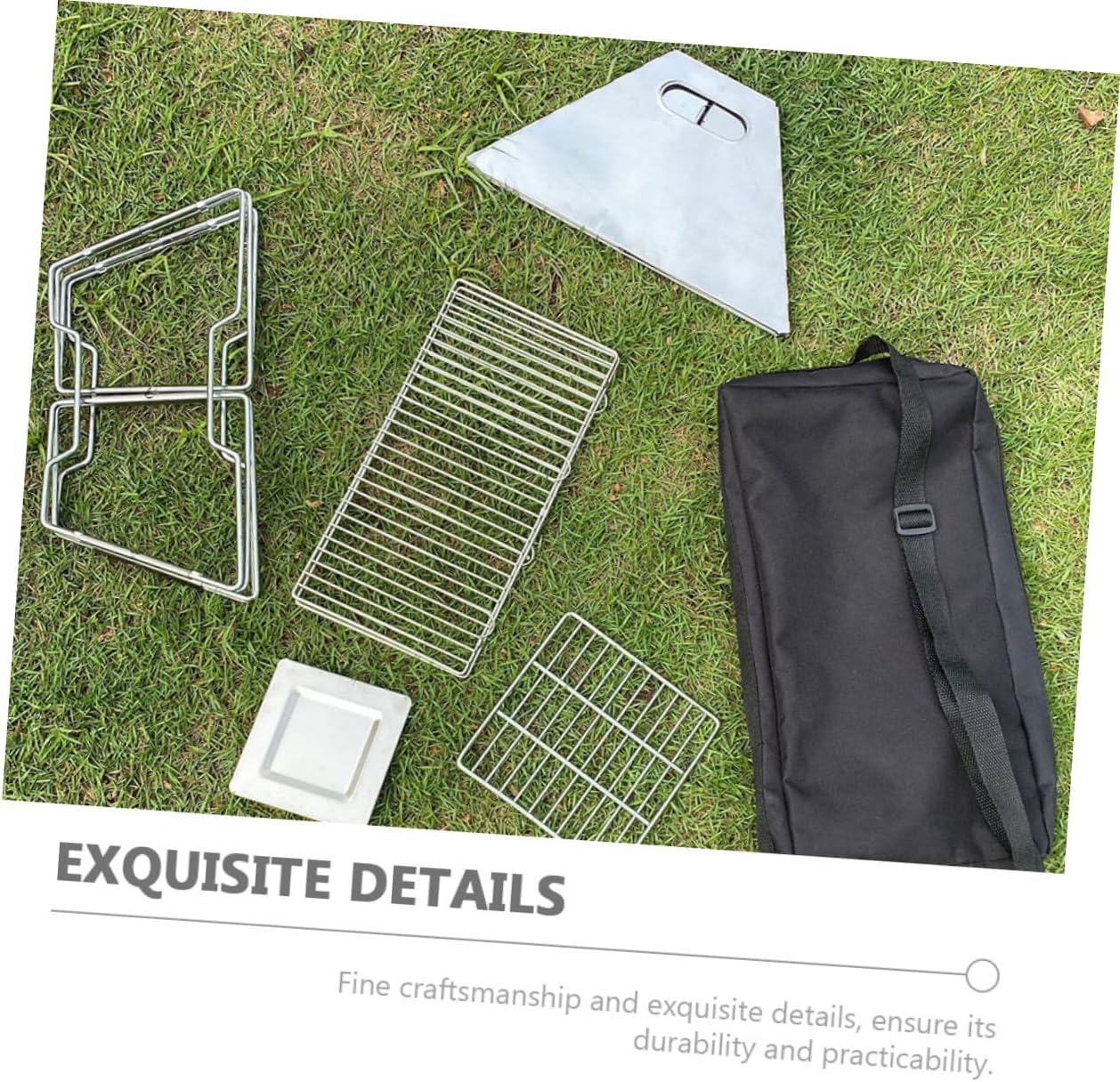 Portable Folding Barbecue Grill Camping Supply Bbq Accessory Lightweight Steel Frame Convenient Rack for Outdoor Hiking and Backyard Cooking