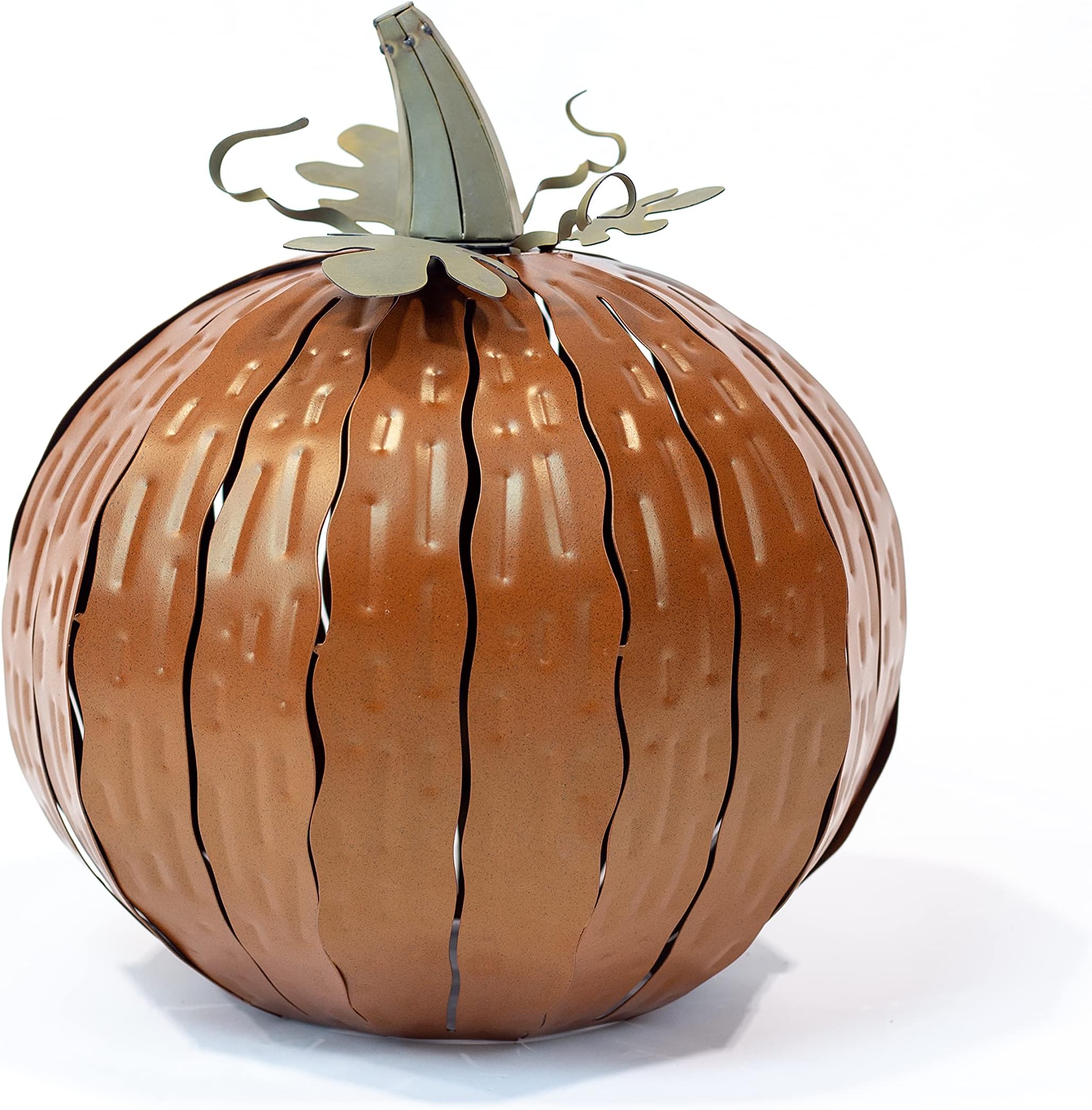 Desert Steel Squatty Pumpkin Luminary - (Small, Orange) - Indoor/Outdoor Fall Holiday Metal Candle Holder for Halloween Decoration