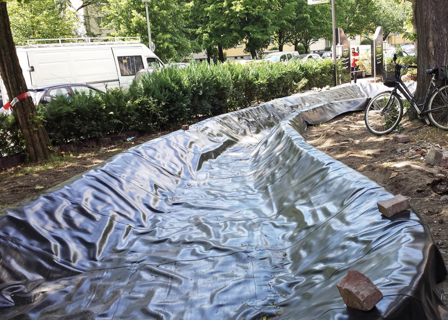 Professionelle Teichfolie PVC 1mm 3x3, 15 Jahren Garantie für Gartenteich Swimmteich UV- und witterungsbeständig 3m x 3m