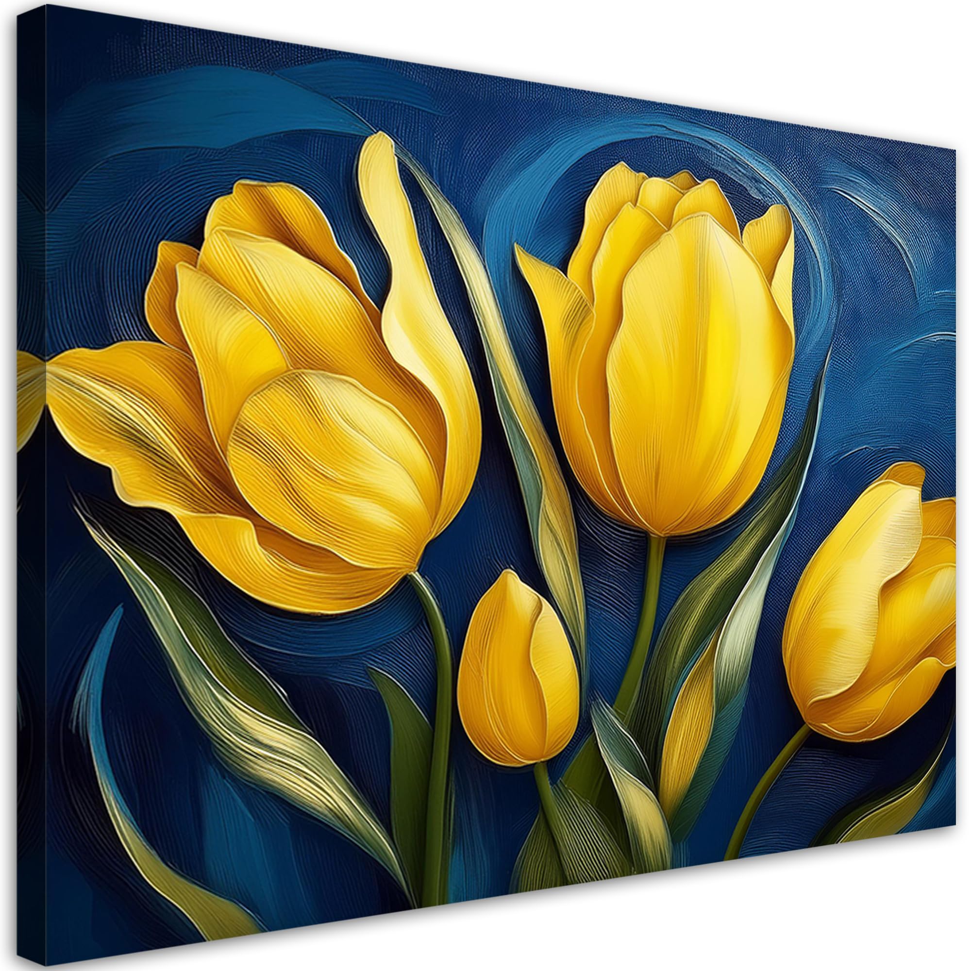 Feeby Impresión en Material Tejido no Tejido - cuadros decoracion salon modernos - cuadro lienzo - 120x80 cm - lienzo grande - Tulipán Naturaleza Flores- cuadros decoracion salon