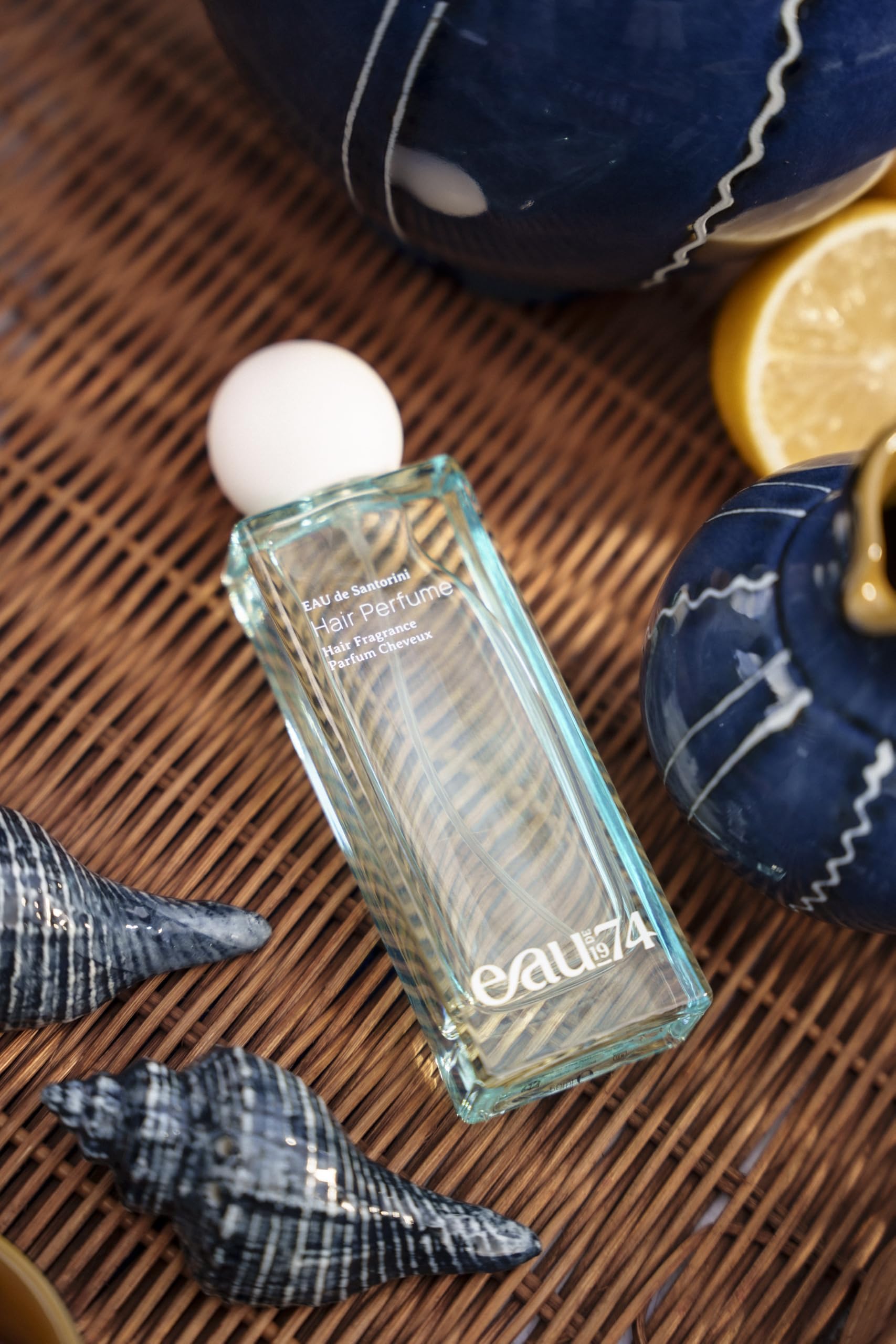 EAU de Santorini Hair Perfume Haarparfum 50 ml | Warmer & pudriger Duft mit Zitrone, Iris & Vanille | Mediterraner Sommerduft