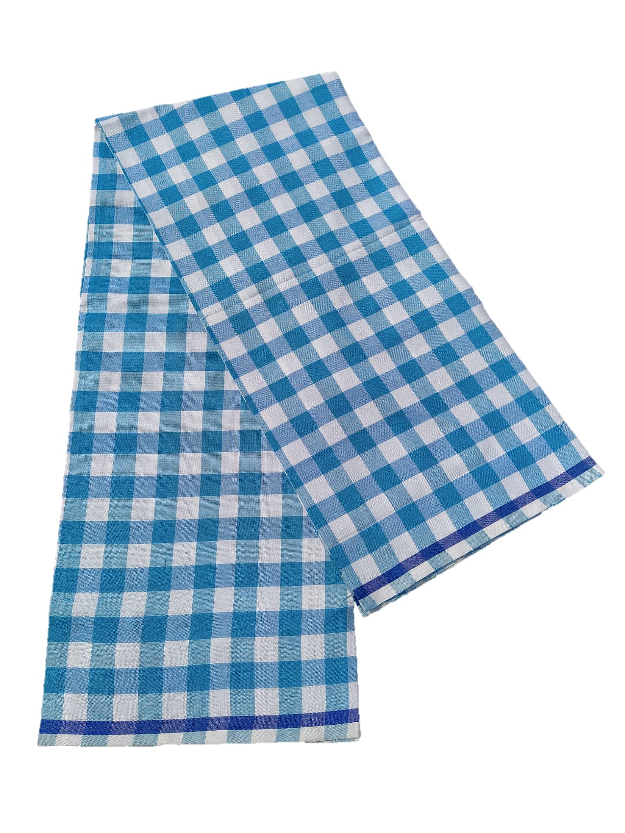 Men's Dull Lungi Viscose Lungi Mundu Dhoti In Tuquoise Color Free size (Size - 2.0 Meter's)-image-7