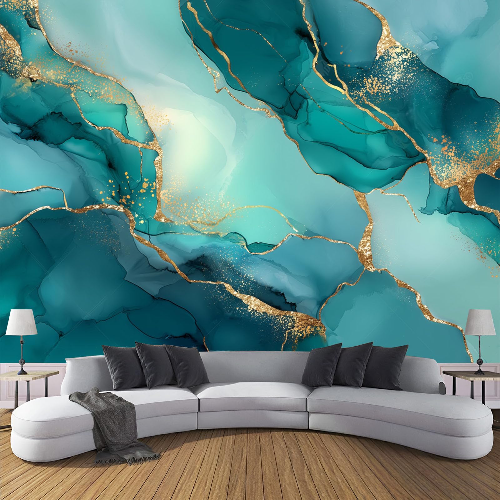 Décoration photo murale marbre papier peint intissé pour masquer imperfections