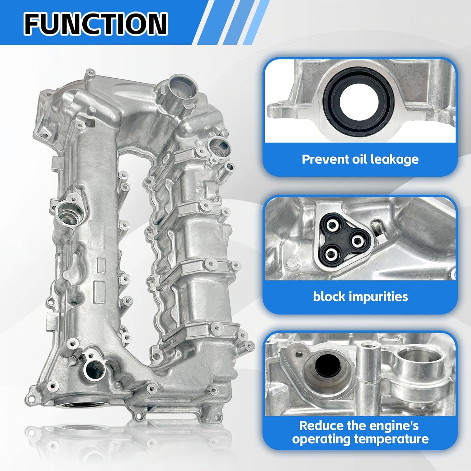 25204723 Aluminum Engine Valve Cover Gasket Kit compatible with 2016-2022 Chevy Malibu Chevy Trax Chevy Cruze 2016-2022 Buick Encore Replace# 98MC22G 12636177