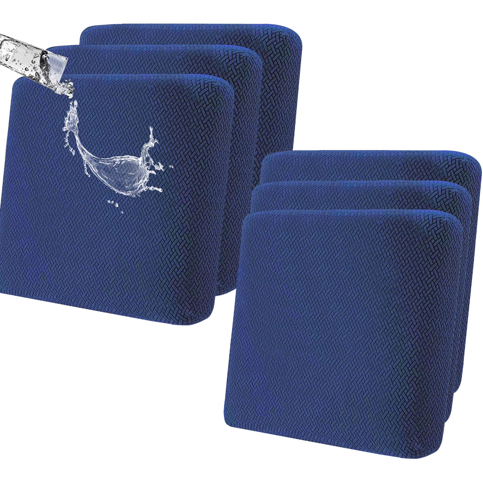 SHANNA Waterproof Couch Cushion Cover: 6Pcs Outdoor Cushion Covers Magic Sofa Cover with Elastic Bottom Latest Pets Friendly Furniture Protector Suitable for Sofa (Navy Blue) โ image 1