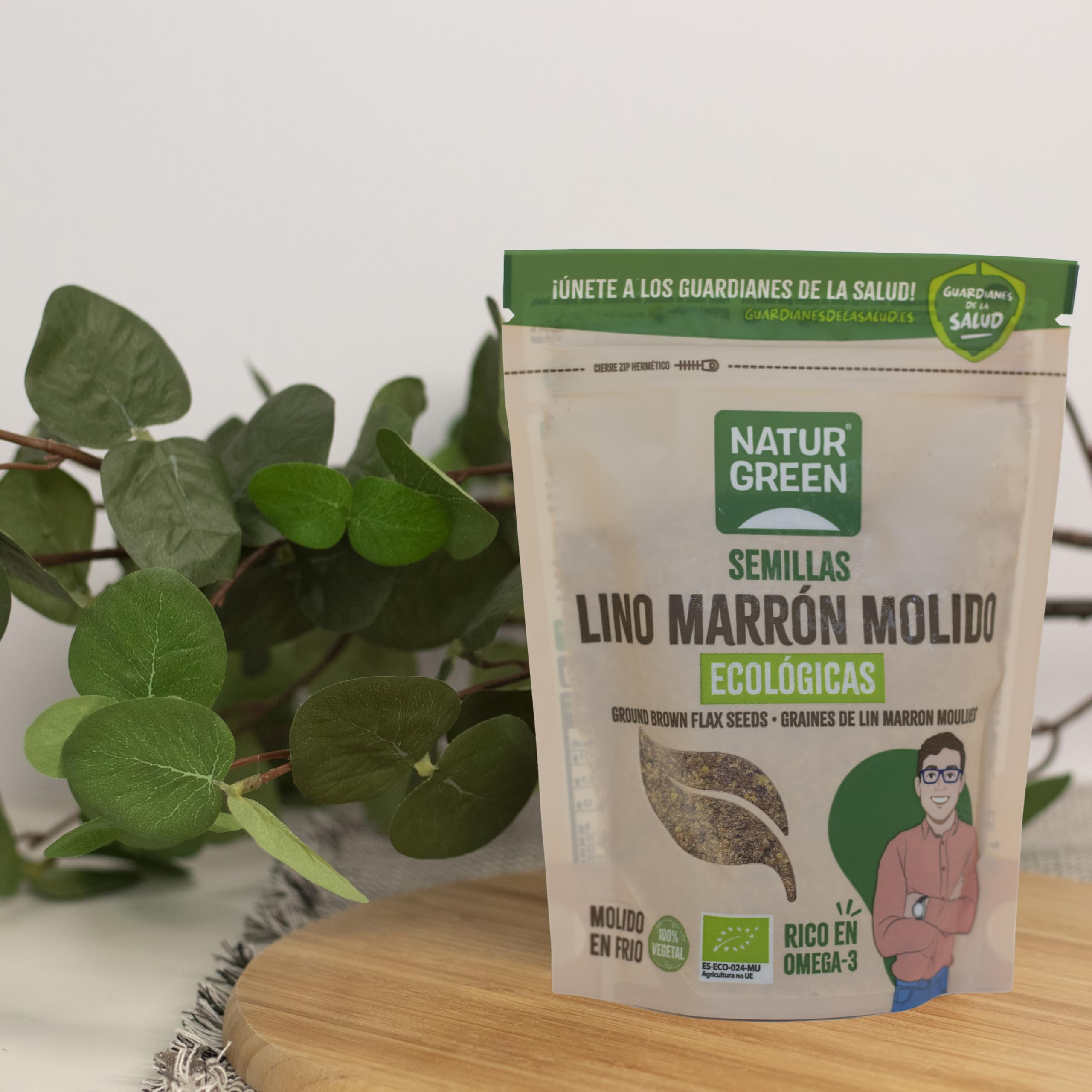 NaturGreen - Semillas Lino Marrón Molido Bio, Molido en Frío, Sin Gluten, 100% Vegetal, Ecológicas, Rico en Omega 3 y Fibra, Fuente de Proteínas, Sin Azúcares Añadidos, 150 g — view 5