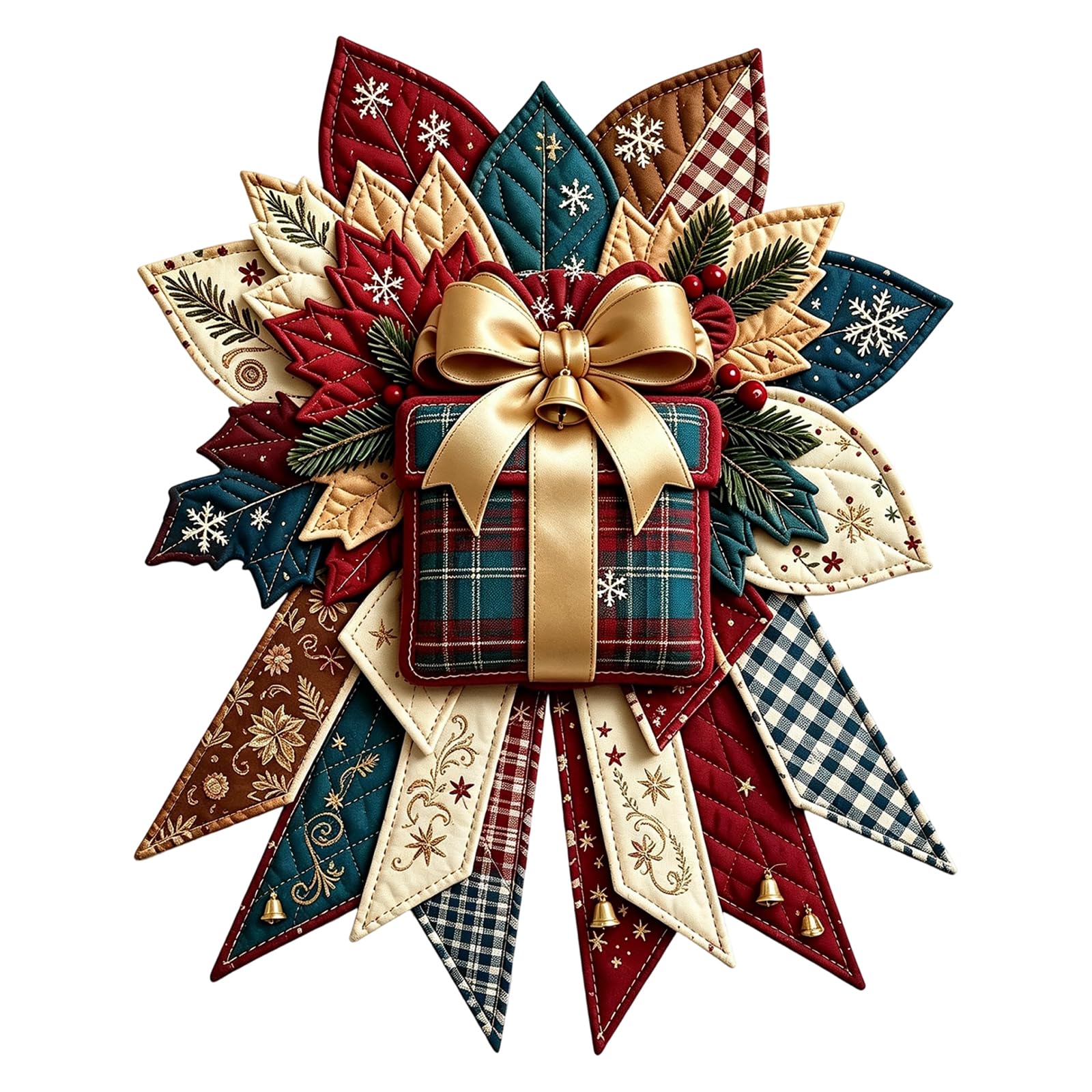 DHYUEN Christmas DIY Patchwork Fabric Kit, Quilted Christmas Decorations