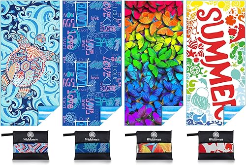 Vista 9 de Toalla de playa de microfibra ligera y delgada, sin arena, de secado rápido, absorbente, compacta, suave, para piscina, natación, viaje, toallas