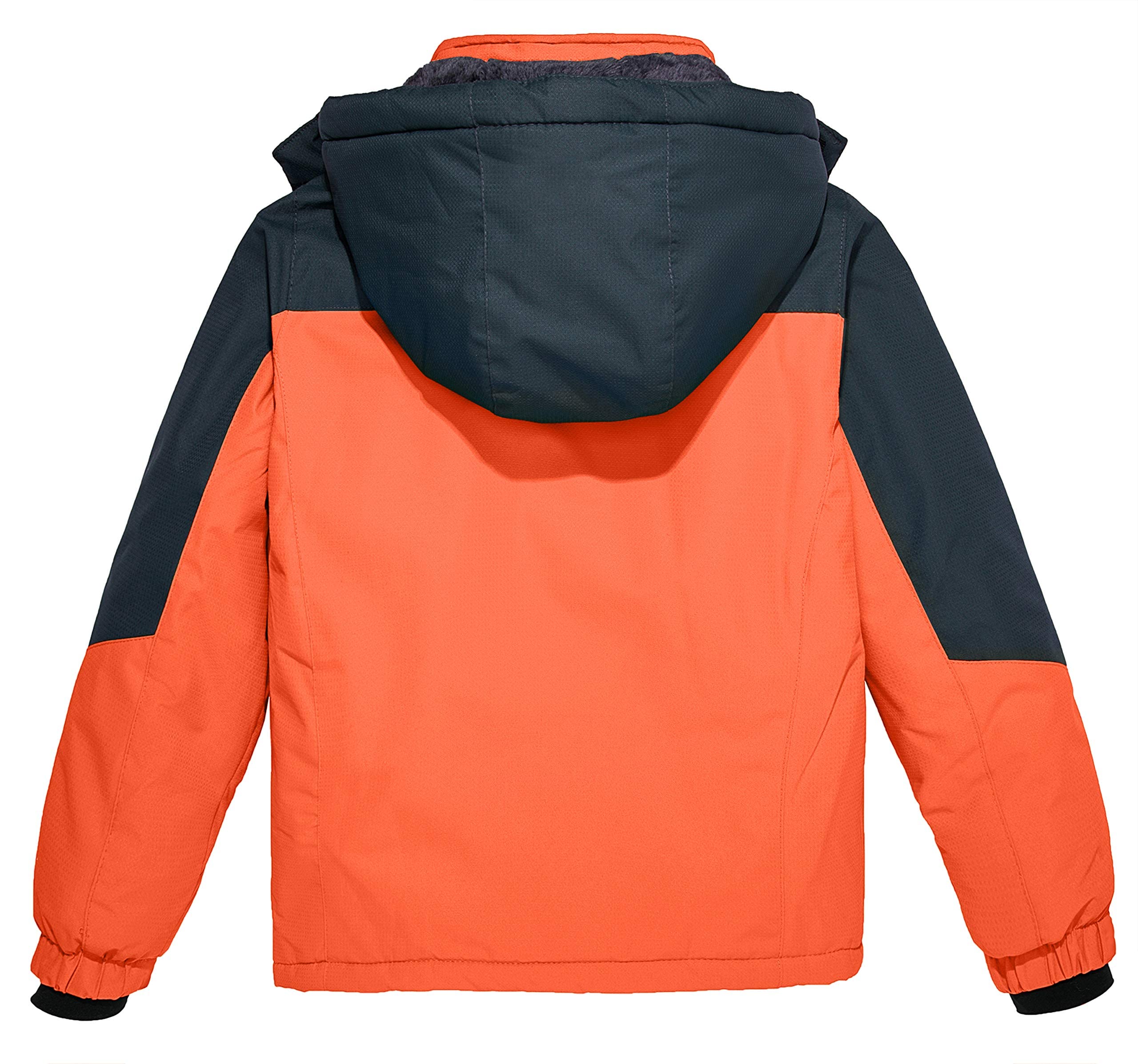 Wantdo Giacca da Montagna Calda Invernale Giaccone da Neve a Vento Cappotto da Snowboard in Pile Giubbotto da Sci con Cappuccio Impermeabile Bambino