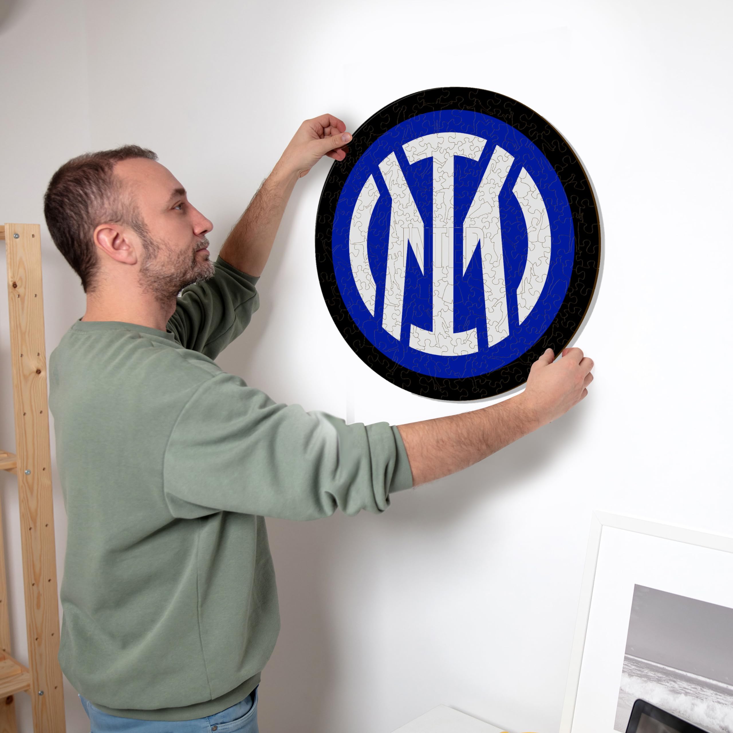 Iconic Puzzles, Inter Logo, Official Product, Wooden Puzzle for Adults and Children 100% Sustainable Wood, Size M 270 pieces - Image 2