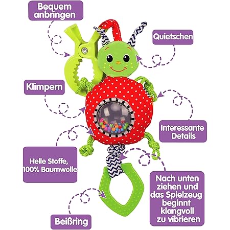 Macik Beetle Bebe Suspendus Jouets Avec Anneau De Dentition Hochet Vibration Wiggle Poussette Jouets Bebe Jouets 6 12 Mois Siege De Voiture Jouets Nouveau Ne Lit Jouets 3 12 Mois Amazon Fr Jeux Et Jouets