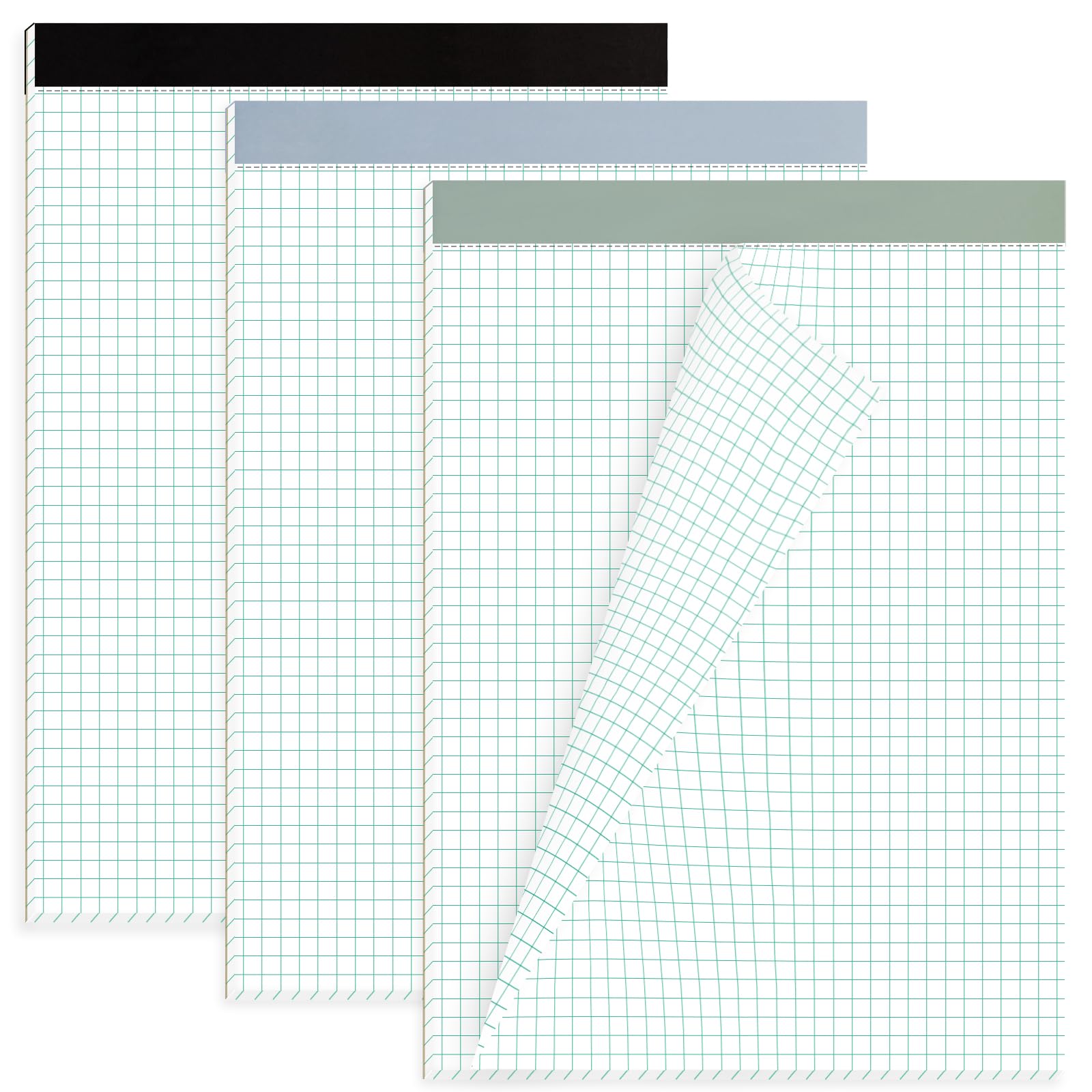 AZUREAL Grid Paper Notebook 8.5 x 11 Inches, 3 Pack graph paper pad, 70Gsm 4×4 Quad Grid Paper, Graph Papers for School, Office, Home, 25 Sheets/Pad