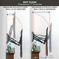 Vista 4 de Mount-It! Fireplace Mantel TV Wall Mount, Above Fireplace Height Adjustable TV Mount, Pull Down Mantle Mount with Spring Assist, 65-85 inches, VESA