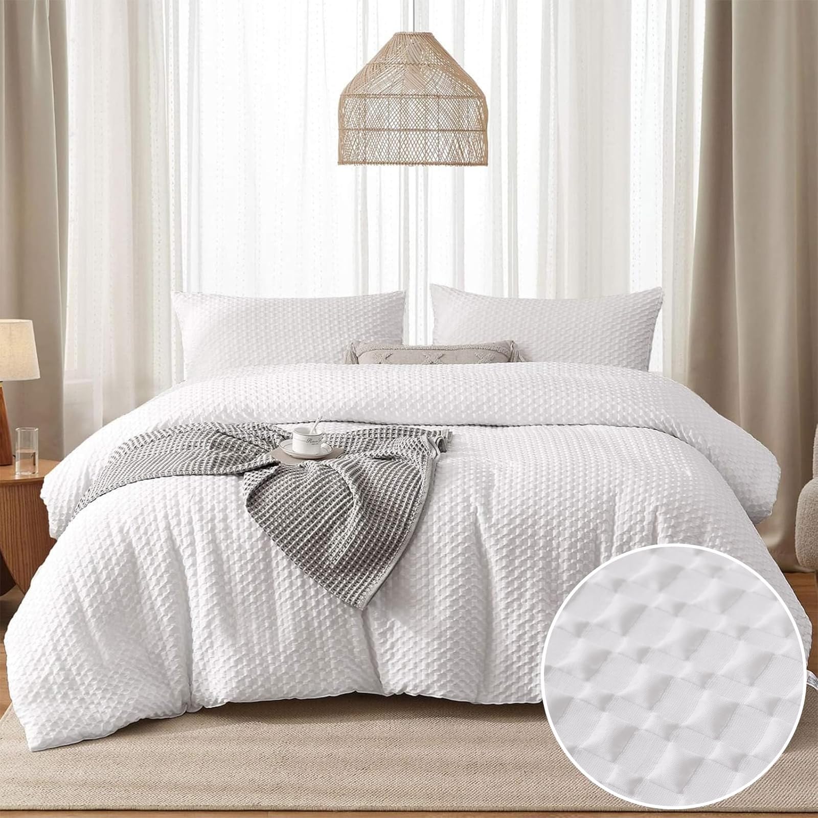 Waffle Dessert Pattern Print Duvet Cover Bedding Set
