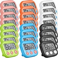 Weewooday 24-Pack Magnetic Digital Kitchen Timers - Multi-Color Countdown/Count Up, Loud Alarm, Memory Function for Cooking Baking Exercise
