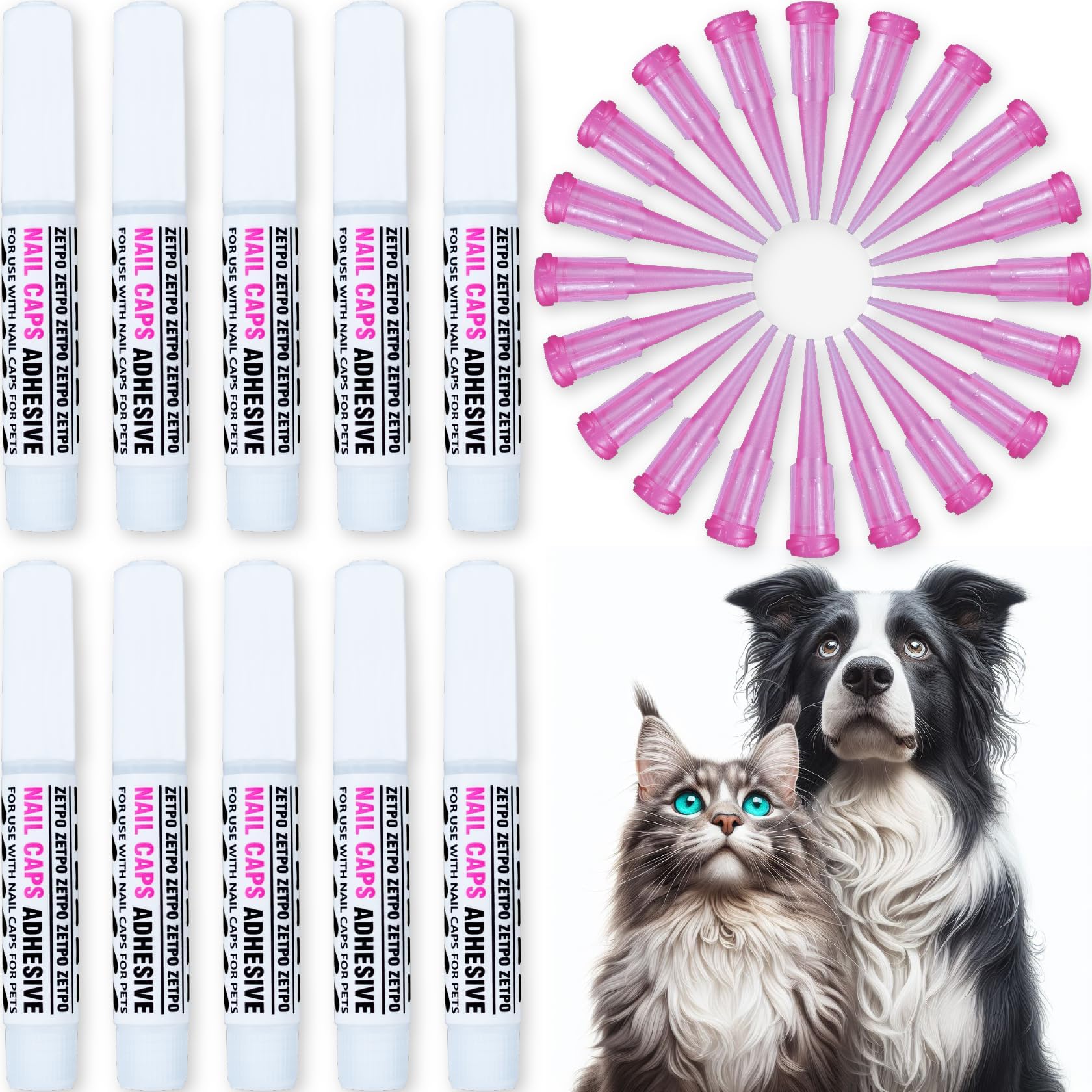 zetpo 10pcs of Adhesive Glues for Cat Nail Caps
