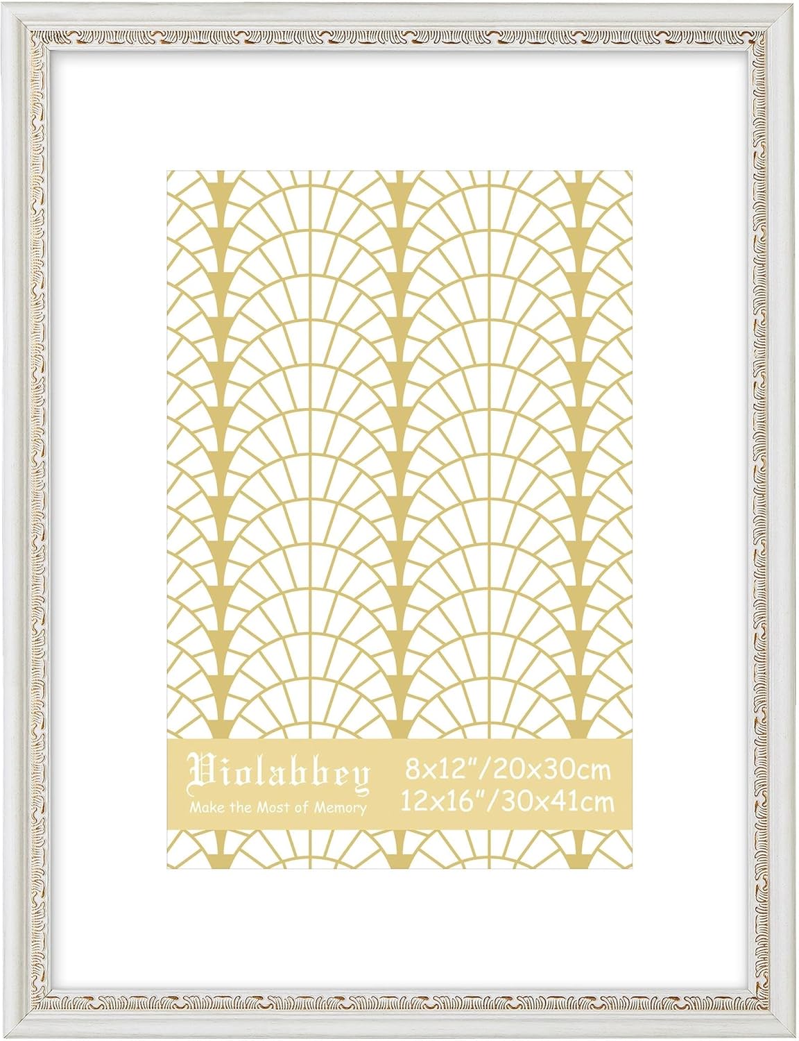 VIOLABBEY 11x17 Gold Picture Frame, Display 9x15 Photo with Mat or 11x17 without Mat, Ornate Vintage 11 x 17 Gold Frame for Wall Decor or Tabletop Display