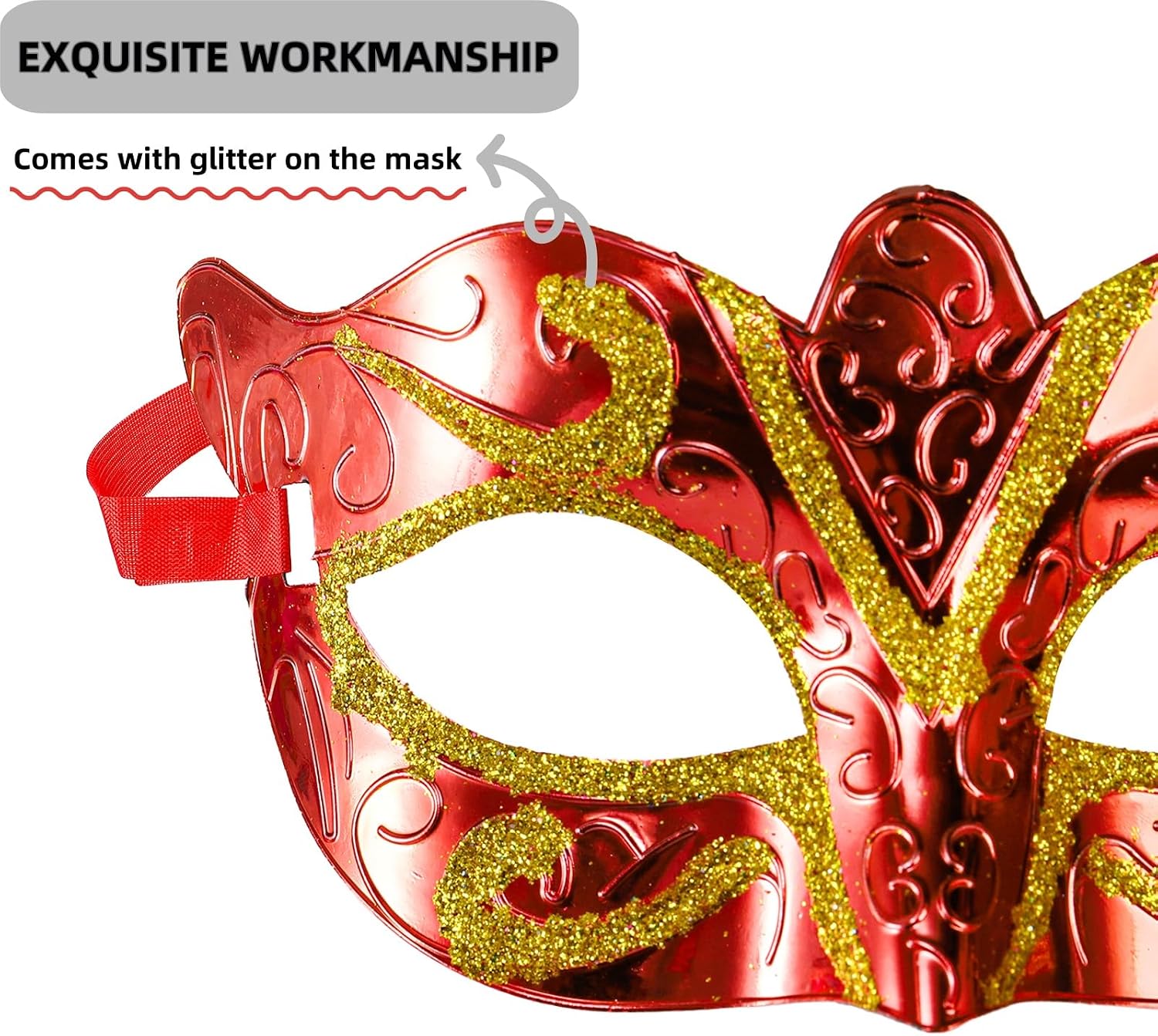 Covzoe 24 Pack Masquerade Mask, Vintage Mardi Gras Venetian with Strap