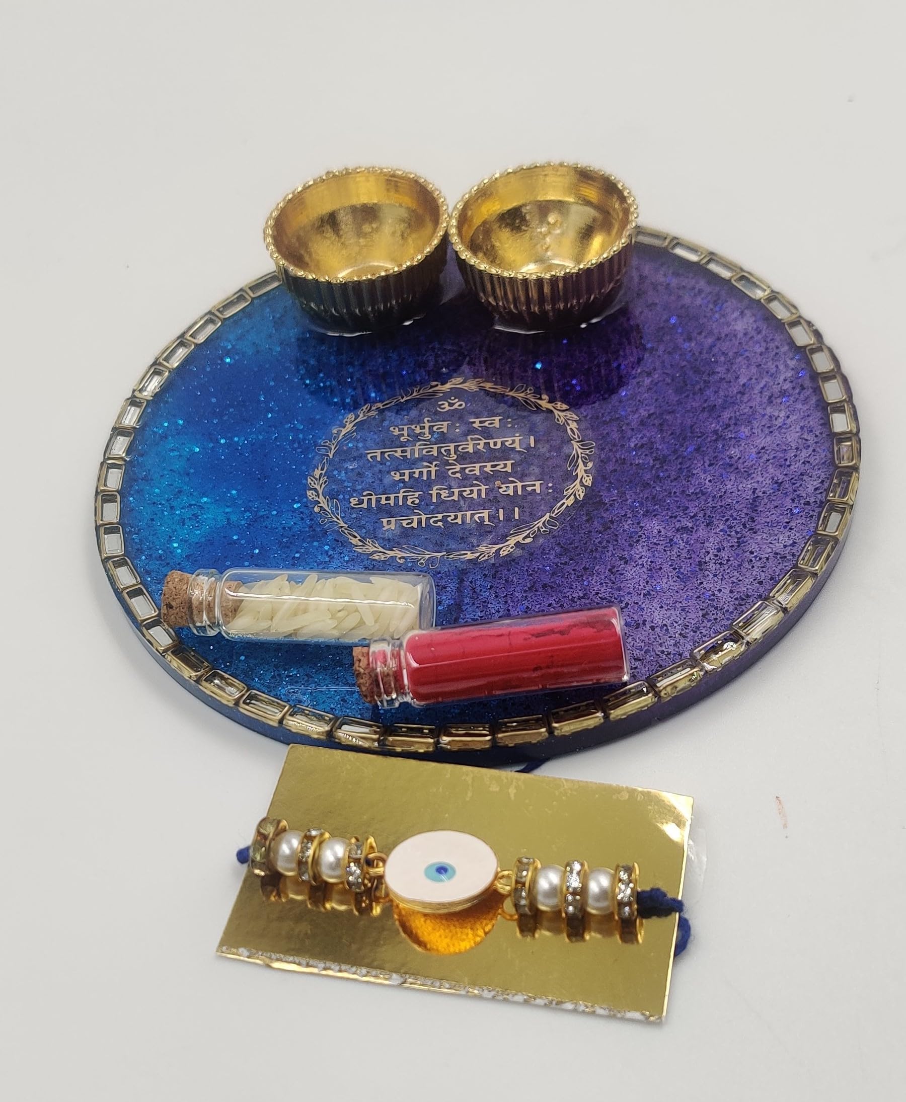 Resin Tilak Platter, Pooja Tilak thali, Roli chawal Plate for Wedding Gift, Rakhsha Bhandhan, Bhai Dooj by Shweta Shridhar