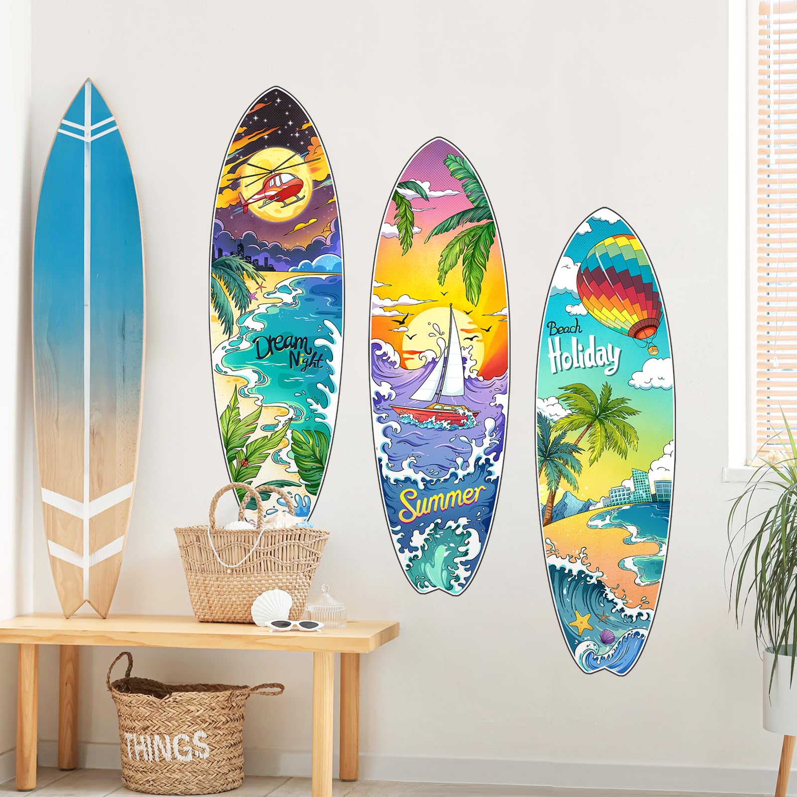 Supzone 3 Sets Surfboard Wall Stickers - Image 4