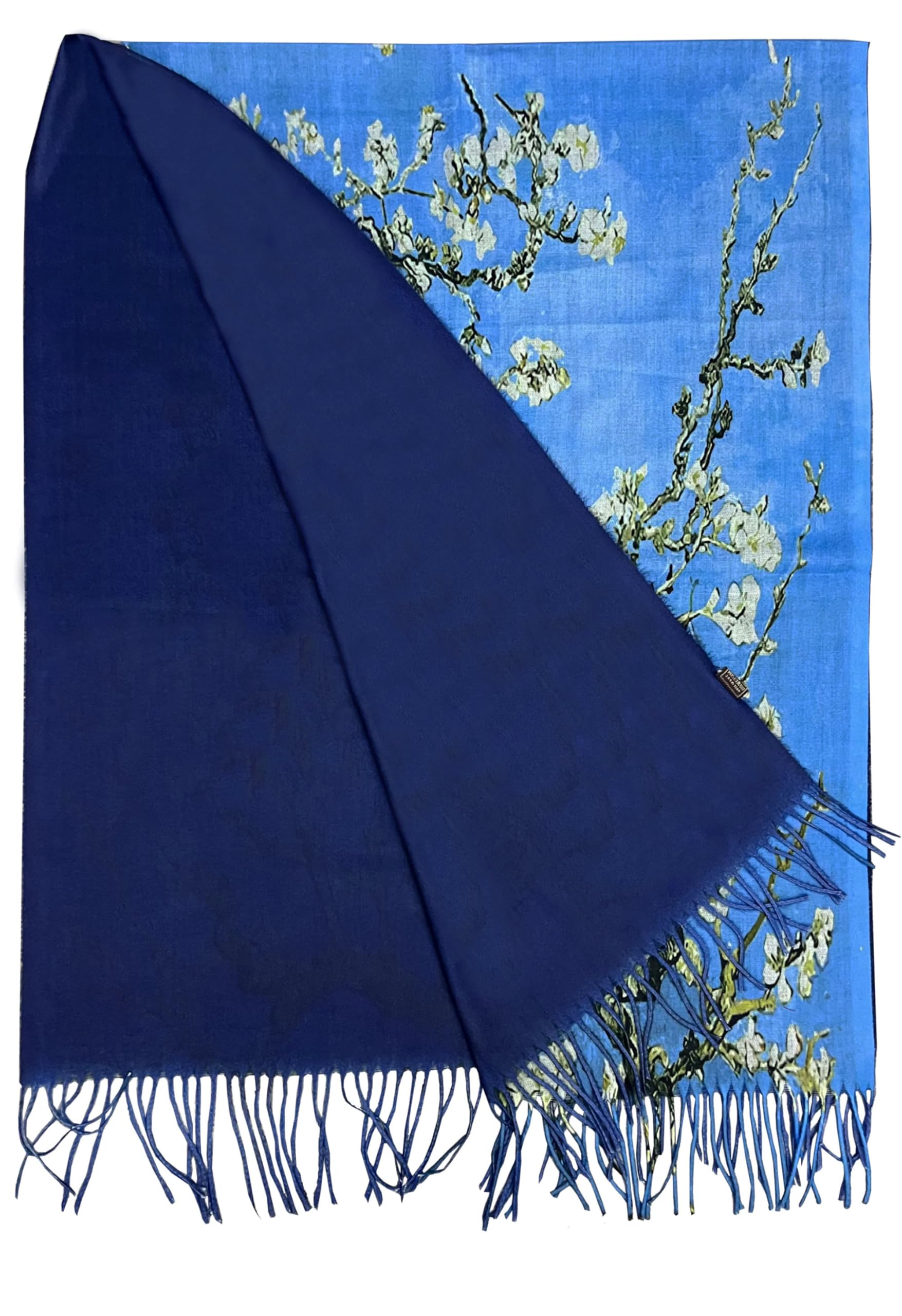GFM® Sciarpa scialle in misto lana e cashmere, stampa artistica per autunno e inverno (PWSHL)