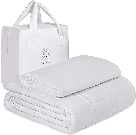 GnO Premium Adult Weighted Blanket & Removable Bamboo Cover (15 Lbs 60''x80'' Queen Size
