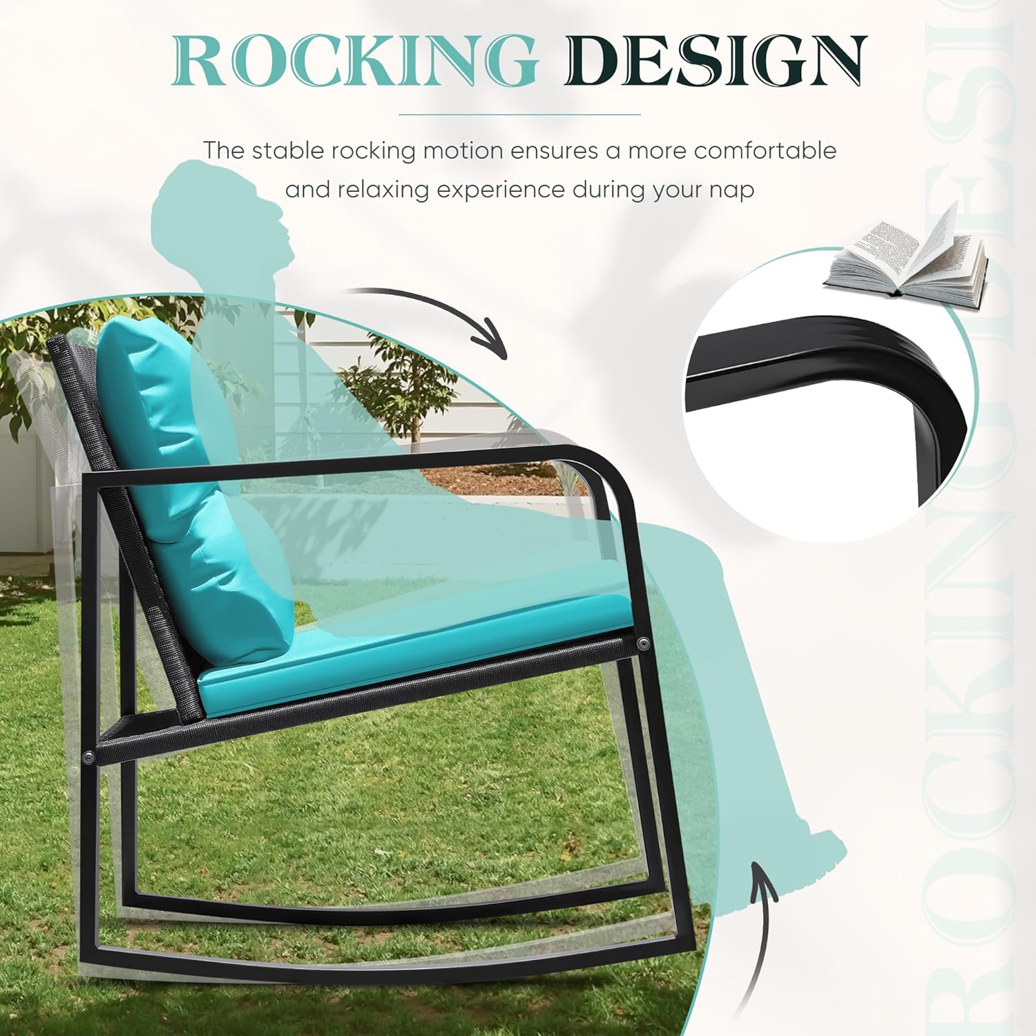 Diagram illustrating the stable rocking motion of the chair