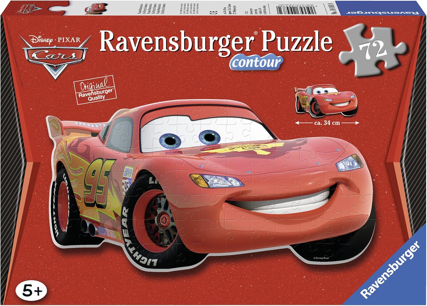 Ravensburger 05582 Disney Cars Lightning McQueen Contour Puzzle 72 ...