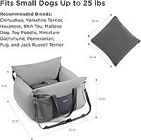 Vista 5 de Lesure Asiento de automóvil para perros pequeños - Asiento elevador suave para perros con bolsillo de almacenamiento y correa de seguridad con clip