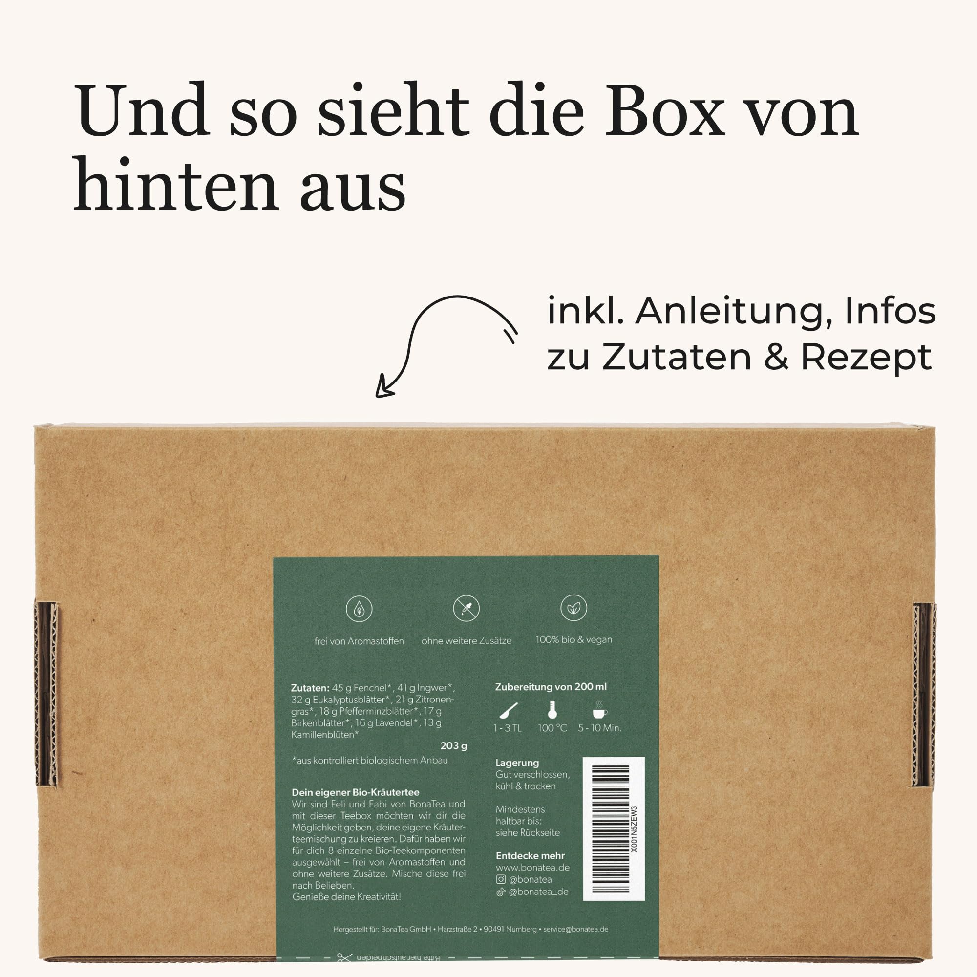 BIO Kräuter Tee Geschenkset mit 8 Tee-Sorten DIY Teemischung Selber Machen