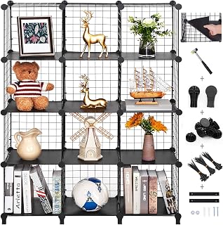 ANWBROAD Wire Cube Storage Organizer 12 Cube Metal Grids Shelves Storage Bins Sh - Compare price