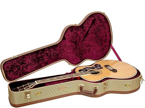 Miniatura 28 de Crossrock Estuche rígido de madera para guitarras eléctricas Les Paul con correas de hombro extraíbles-Tweed (CRW700LTW)
