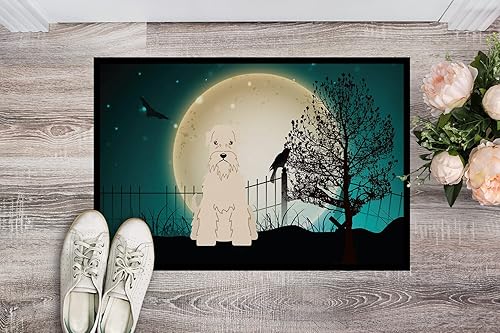 Miniatura 2 de Caroline's Treasures BB2251JMAT - Tapete de Halloween con revestimiento suave de trigo Terrier de 24 x 36 pulgadas, tapete para puerta delantera,