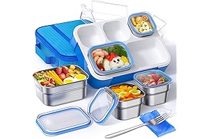 Bento Box with Removable Compartments - Leakproof Stainless Steel Lunch Box Set...