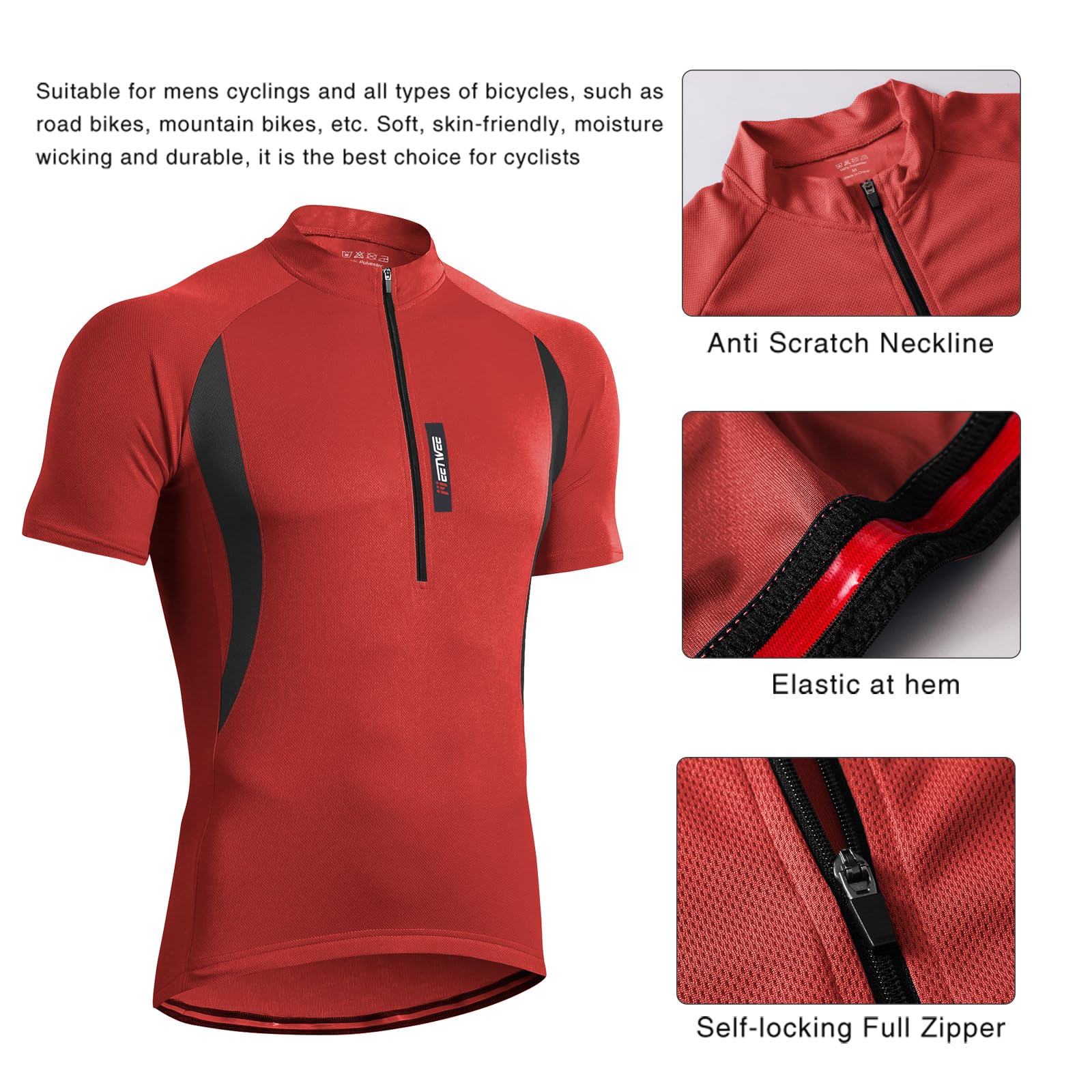 MEETWEE Magliette Ciclismo Uomo, Maglia Ciclismo Maniche Corte Abbigliamento Mountain Bike Maglia