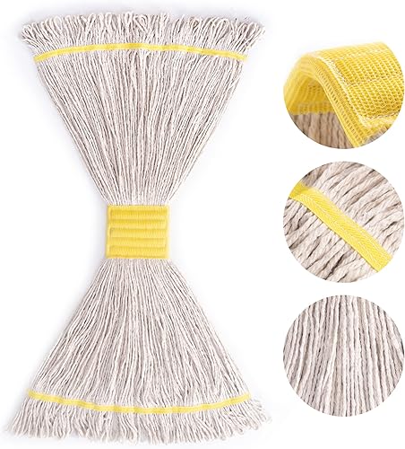 Miniatura 26 de Matthew Cleaning - Cabezal de trapeador de alta resistencia para limpieza general y de suelos, repuesto de cabezal de hilo de algodón azul