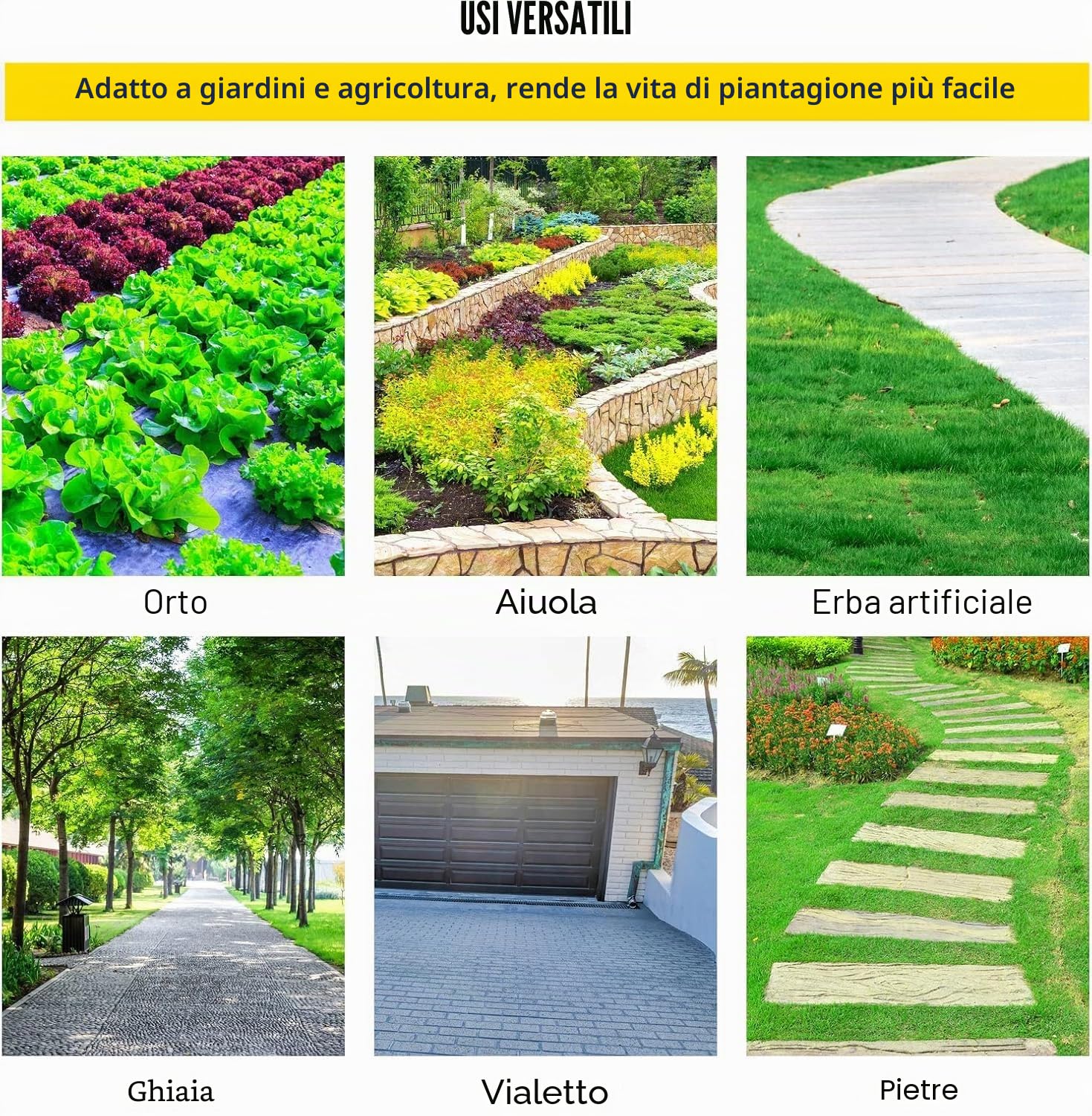 VEVOR Telo Pacciamatura Anti Infestanti, 200g/㎡ PP Barriera di Tessuto per Erbacce Paesaggistico da Giardino Protezione di Suolo UV Tessuto Polietilene 1,2 x 30,5 m, Tessuto Geotessile per Giardino
