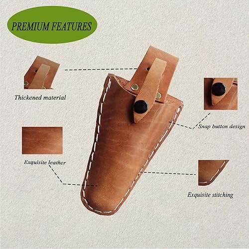 Miniatura 3 de 2 fundas de cuero para podar con cierre de seguridad para podar alicates (podadora no incluida)