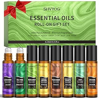Essential Oil Roll On Blend Gift Set 8x10ml, Natural Aromatherapy Oils, ...