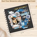 Polaroid Scrapbook Photo Album, 6.3"x6.3" DIY Scrapbook Album Hardcover Kraft Paper with 20 Sheets 40 Pages, Stylish Memory Book for Wedding, Anniervsary, Family, Travel, Black