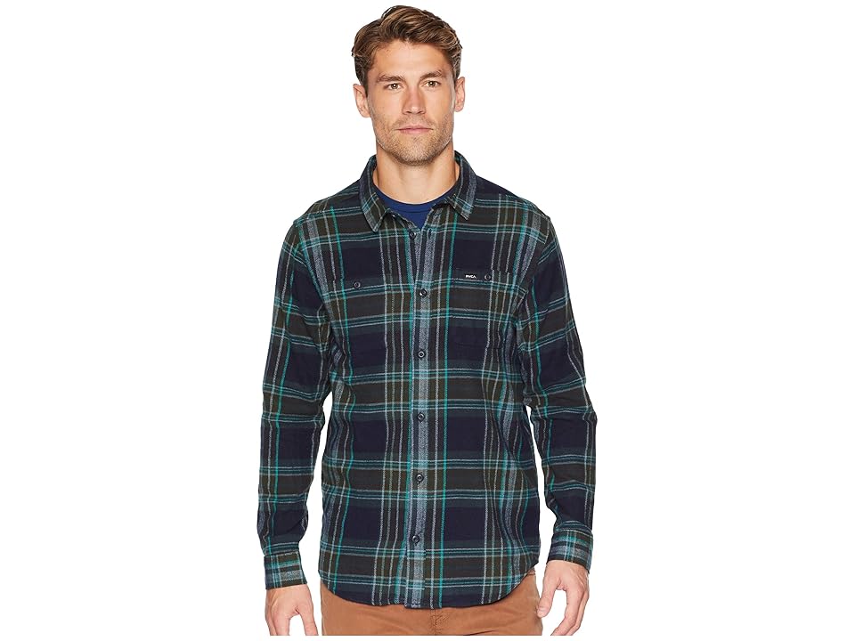 

RVCA Ludlow Flannel (New Navy) Men's Clothing