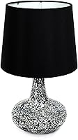 Vista 7 de Simple Designs LT3039-BLK - Lámpara de mesa con mosaico de vidrio, pantalla de tela Genie, color negro (paquete de 4)