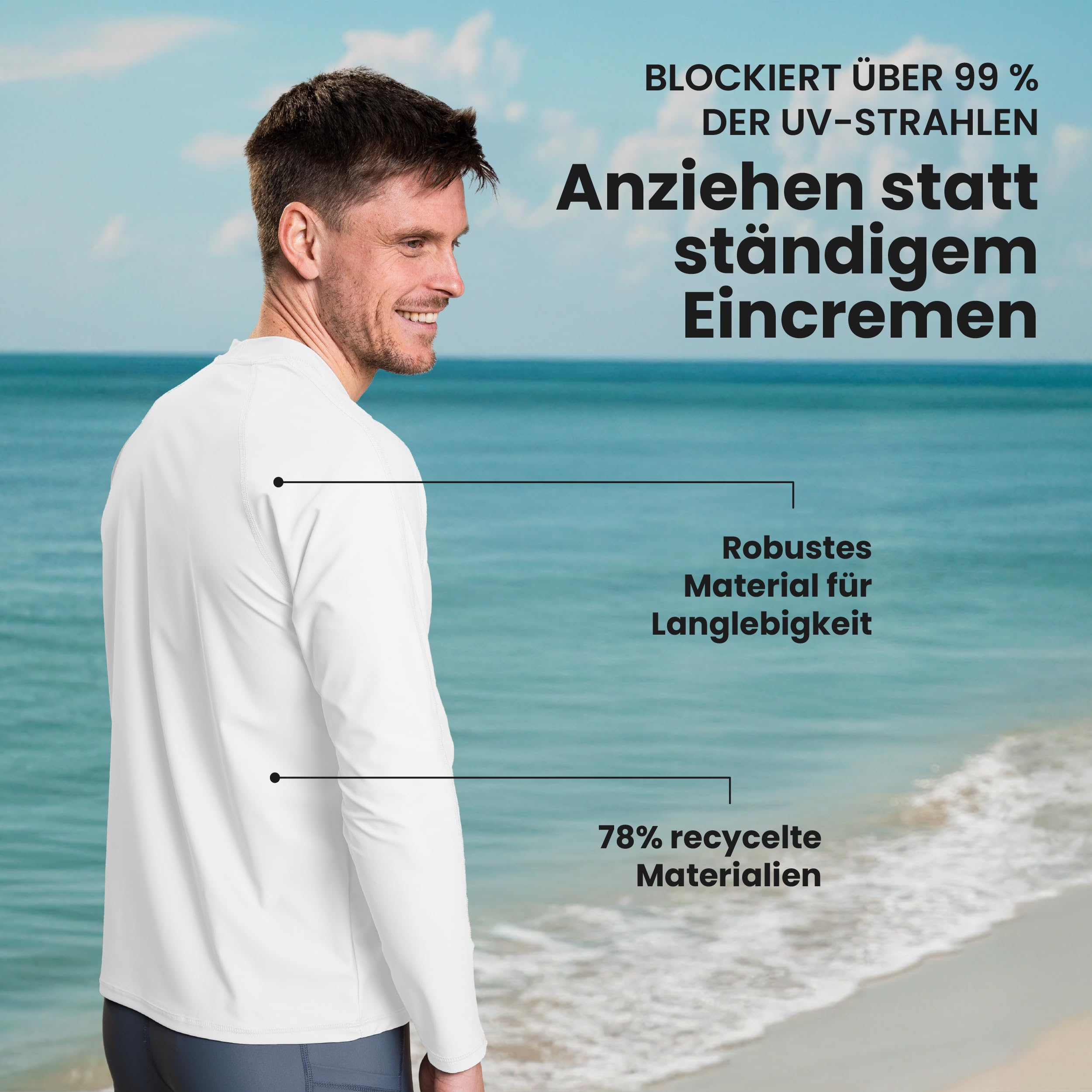 iQ-UV Koszulka iQ UV 300 regularny krój, długi rękaw, ochrona przed promieniowaniem UV Mężczyźni Uv-schutz T-shirt Iq 300 Watersport Long Sleeve