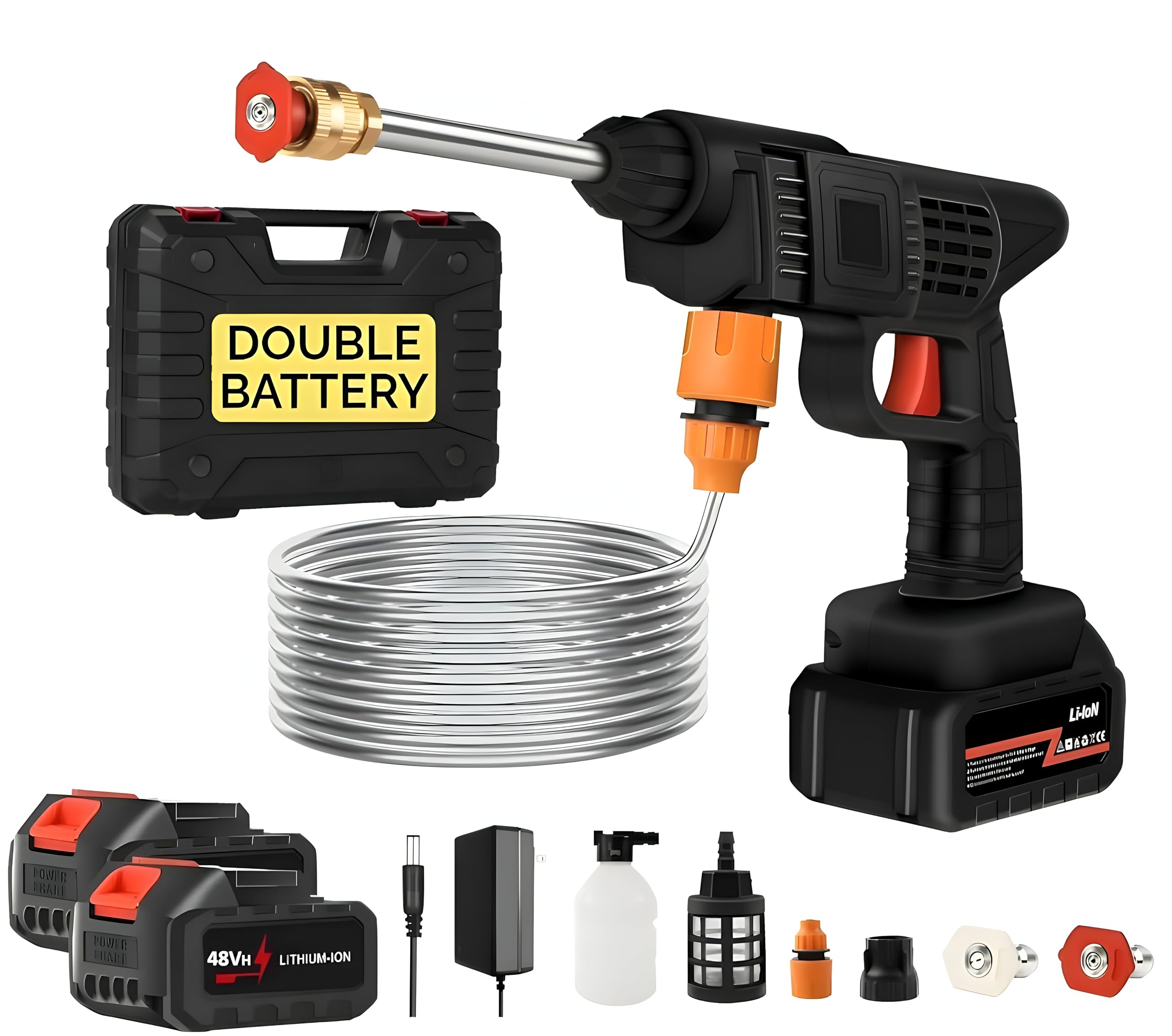 Rich mart Wireless High Pressure Washer for Car Washing 48V Rechargeable Electric Pressure Washer Gun Machine Tool for Bike, Cleaning, Gardening with Adjustable 3 in 1 Nozzle and 5M Hose Pipe (B0D799PPHK) Amazon Price History, Amazon Price Tracker