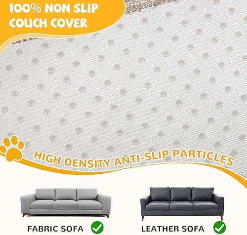 Miniatura 5 de Funda de sofá 100% impermeable antideslizante para mascotas y perros, lavable, antiarañazos de gatos, protector de muebles para sofá de 3 cojines,